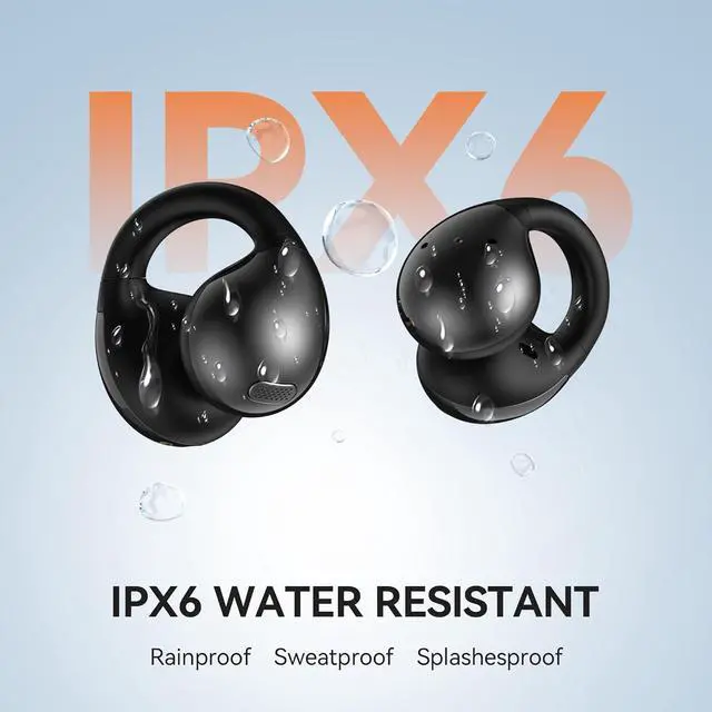 Alt view image 6 of 7 - Oraolo Open Ear AC600 Headphones, Bluetooth 5.4 Wireless Earbuds with HiFi Stereo, Clip-On Earbuds with ENC Clear Call, 21H Playtime, Touch Control, IPX6 Waterproof Wireless Headphones for Workout