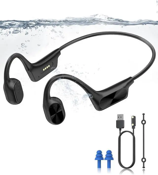 Main image of ANOUV Bone Conduction Headphone Wireless Headphone Built-in 64GB MP3, IPX8 Waterproof Swimming Open Ear Headphones with Mic,Bluetooth 5.3 Sports Earphone Black