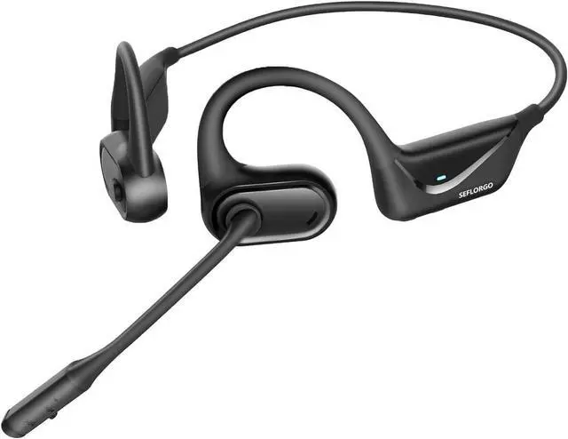 Main image of Open Ear Bluetooth 5.4 Headphones with Mic, Lightweight Wireless Headset with Microphone Noise Cancelling Mute Button for Home Office Work Driving Running Workouts, Dual Link, 15H Playtime