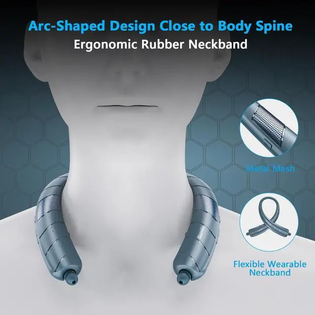 Alt view image 5 of 7 - Neckband Bluetooth Headphones Speaker 2 in 1Wireless Wearable Speaker with Retractable Earbuds, 3D Stereo Sound, Portable Speaker and Headset w/Bulit in Mic for Home, Office and Outdoors