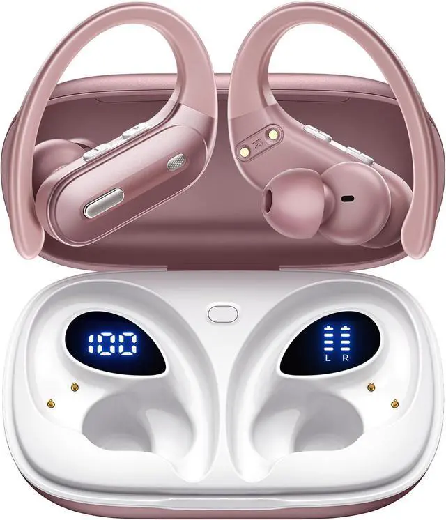 Main image of Wireless Earbuds Bluetooth 5.3 Headphones 90 Hrs Playtime Earbuds with Wireless Charging Case Power Display Over-Ear Earphones with Earhooks Waterproof Stereo for Android Phone