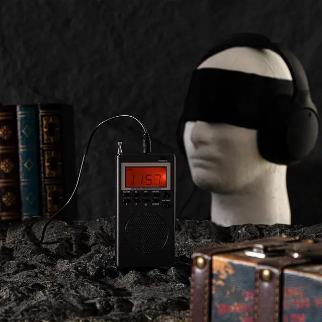 Alt view image 6 of 6 - Dunzy 3 Pcs Ghost Hunting Equipment Kit with Ghost Box Headphones and Blindfold Investigation Hunting Device for Home Office Outdoor