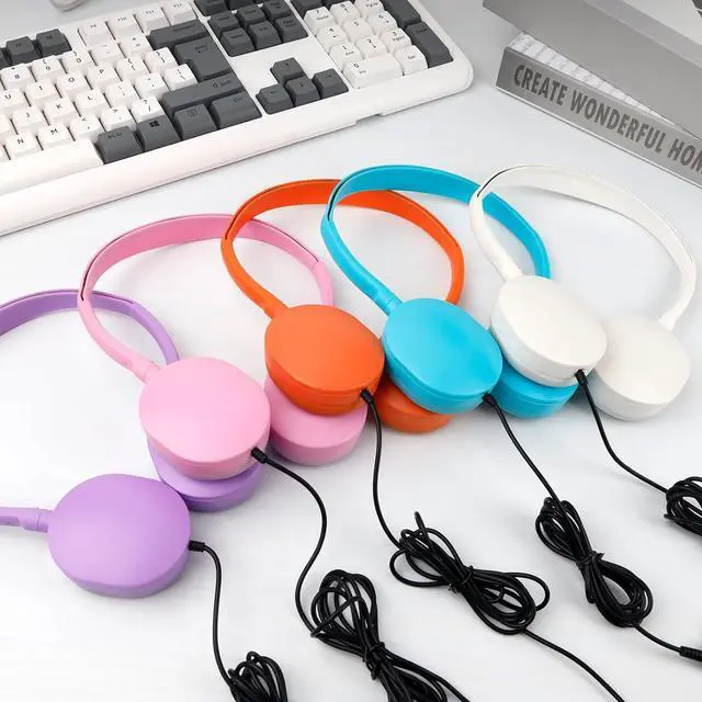Alt view image 6 of 7 - Kids Bulk Headphones 30 Pack for Classroom School Wired Classroom Headphones for Kids Student Children Teens Boys Girls 3.5mm Jack (Mixed Color)