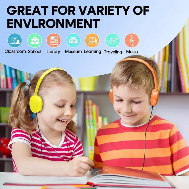Alt view image 7 of 7 - Kids Headphone Bulk 25 Pack Multi Color for Classroom School, Wholesale Durable Earphones Class Set for Students Teens Children and Adult (HY104,25 Mixed)