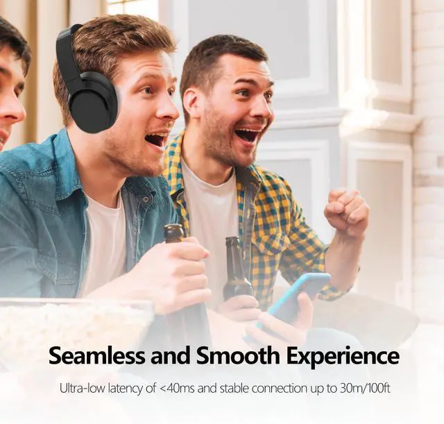 Alt view image 3 of 7 - Wireless TV Headphones, TV Headphones Wireless for Seniors with Transmitter Charging Base, Bluetooth Headphones Compatible with All TVs, No Audio Delay, Plug and Play, Gift for the Elderly/Parents