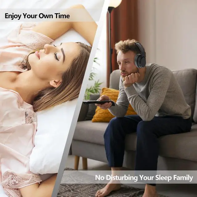 Alt view image 5 of 7 - Wireless TV Headphones, TV Headphones Wireless for Seniors with Transmitter Charging Base, Bluetooth Headphones Compatible with All TVs, No Audio Delay, Plug and Play, Gift for the Elderly/Parents