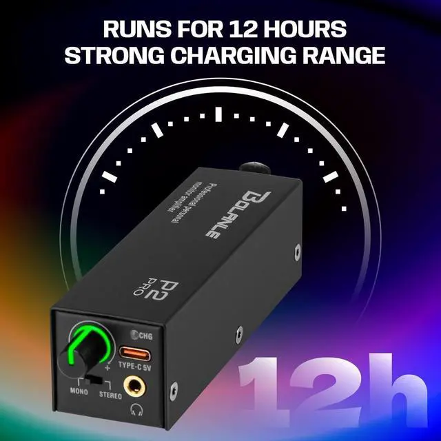 Alt view image 6 of 7 - P2 USB C Portable in Ear Monitor Amplifier, Headphone Amp with XLR and TRS Input 3.5mm Output, Headphone Amplifier with Stereo/Mono Switch for Keyboardists, Drummers, Guitar (Single Channel-Black)