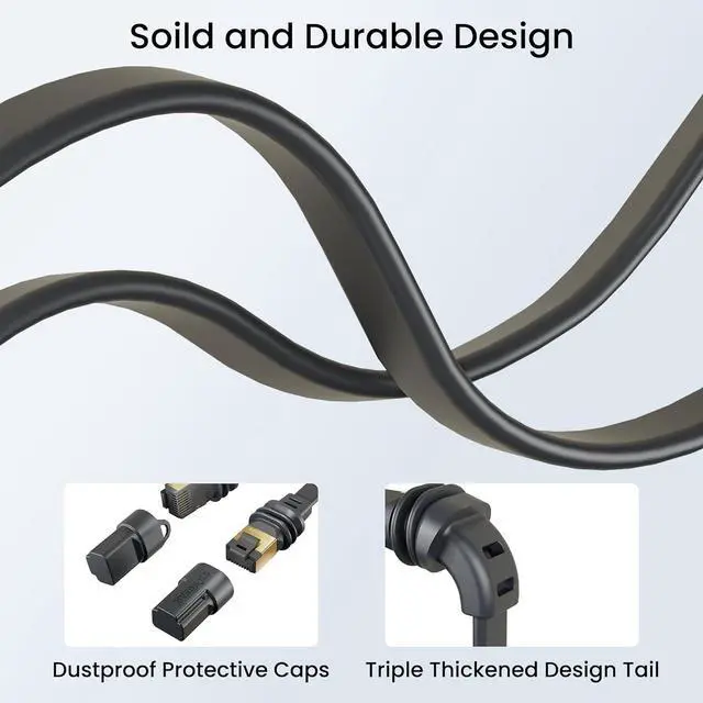 Alt view image 3 of 7 - Starlink Gen 3 Flat Cable, 32.8FT Ethernet Cable Flat Shielded Compatible with Standard Starlink Dish and Mini Starlink, Easier Passing Through Doors and Windows Waterproof 10M