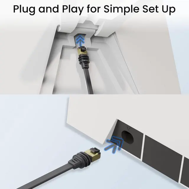 Alt view image 7 of 7 - Starlink Gen 3 Flat Cable, 32.8FT Ethernet Cable Flat Shielded Compatible with Standard Starlink Dish and Mini Starlink, Easier Passing Through Doors and Windows Waterproof 10M