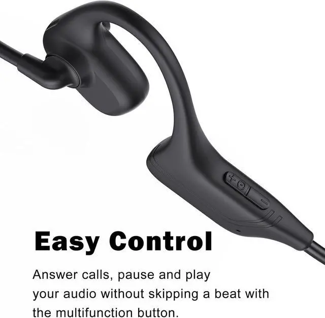 Alt view image 4 of 7 - Open Ear Headphones with Mic, Bluetooth Wireless Headset with Microphone, Multipoint Connect Bluetooth 5.3 Headphone, Sweatproof Wireless Headset for Work, Driving, Running, Workouts