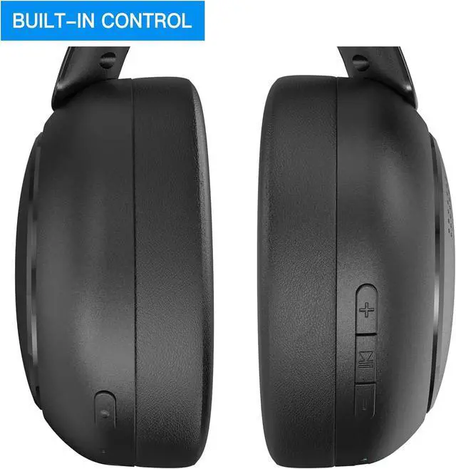 Alt view image 4 of 7 - Dual-mode 2.4G + Bluetooth 5.3Wireless TV Headphones with Transmitter Charging Base, 50-hour Battery Life/27ms Ultra-low Latency, Fiber Optic/RCA/AUX/Type-C Input, Senior Hearing Assistance