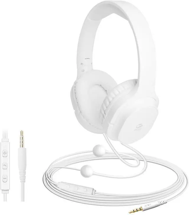 Main image of ibrain Air Tube Headphones Air Tube Headset Over The Ear Headphones Wired Airtube Headset with 3.5mm Jack - White