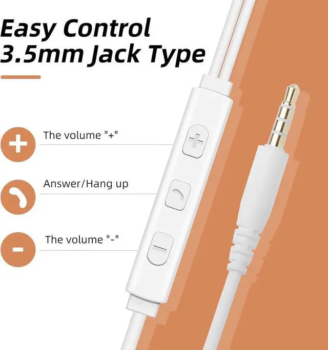 Alt view image 3 of 7 - ibrain Air Tube Headphones Air Tube Headset Over The Ear Headphones Wired Airtube Headset with 3.5mm Jack - White