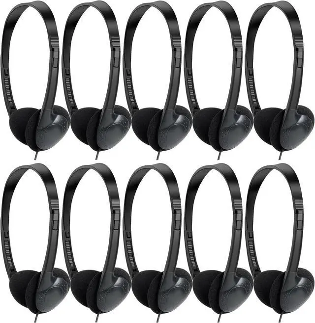 Main image of 30 Pack Class Set Headphones for Kids Students School Classroom Headphones Bulk Earphones Adjustable with 3.5 mm Jack for Library Children Adults (Black Color)
