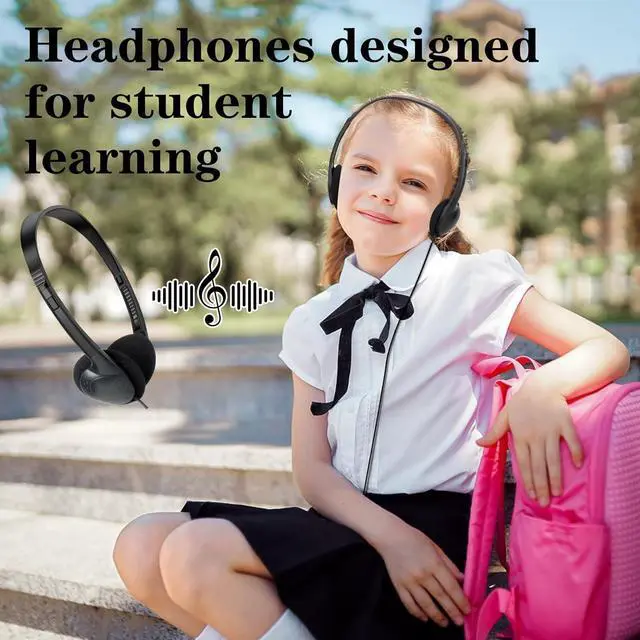 Alt view image 7 of 7 - 30 Pack Class Set Headphones for Kids Students School Classroom Headphones Bulk Earphones Adjustable with 3.5 mm Jack for Library Children Adults (Black Color)