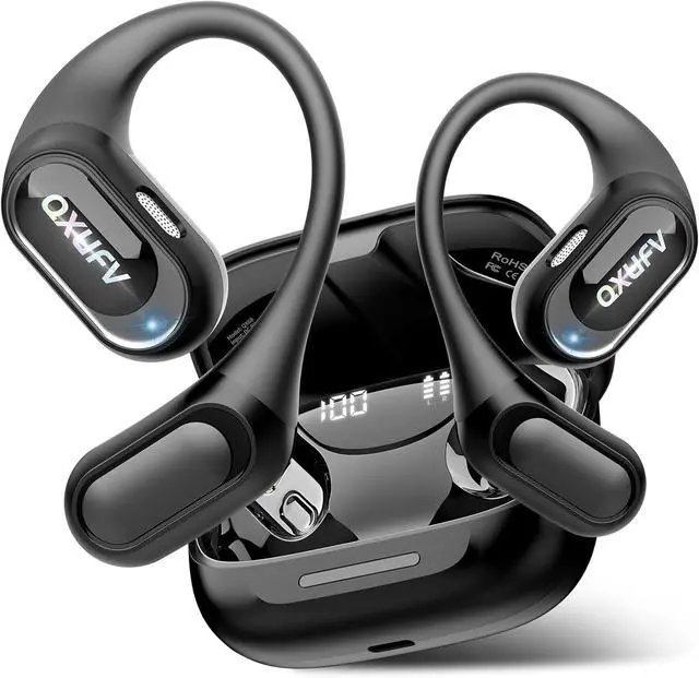 Main image of Open Ear Headphones, Bluetooth 5.4 Headphones Sports, Premium Sound with HD Mic Wireless Earbuds, 48H Playtime LED Power Display Ear Buds, IPX7 Lightweight Comfort Earphones for Running, Working