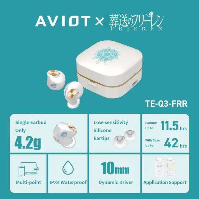 Alt view image 6 of 7 - AVIOT TE-Q3-FRR Frieren: Beyond Journey's End Collaboration Wireless Earbuds Officially Licensed (Exclusive Edition), Special Japanese Voice, Noise Cancelling Wireless Earbuds, Bluetooth 5.3