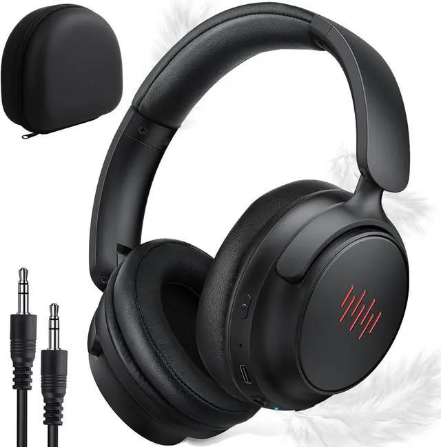 Main image of ANC Wireless Headphones with Case, Active Noise Canceling Over Ear Bluetooth Headset with Mic, Deep Bass Foldable Lightweight Cordless Headphones for iPhone 16 Pro Max Galaxy S25 Travel Home Office TV