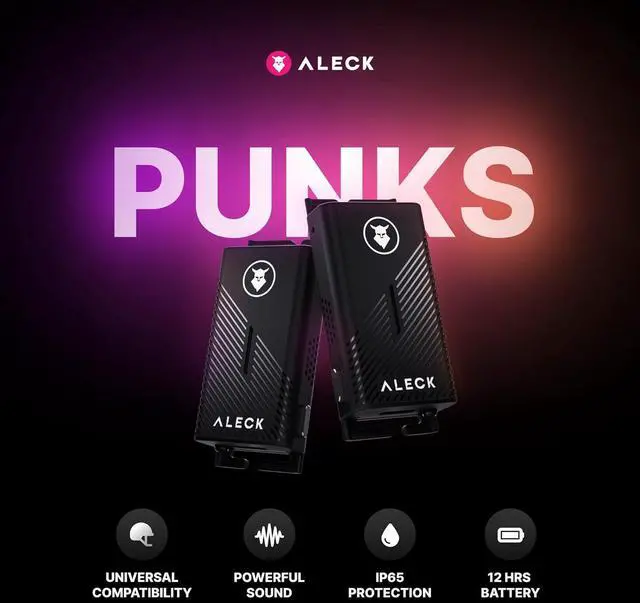 Alt view image 2 of 7 - ALECK Punks Wireless Bluetooth Bike Helmet Speakers - Premium Open Ear Audio, Hands-Free Calls, 2-Button Operation, Fits All Open Face Helmets - Ideal for Bicycling, Climbing, Equestrian, Dirt Biking