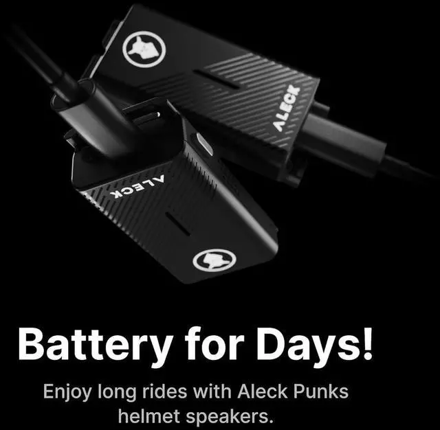 Alt view image 4 of 7 - ALECK Punks Wireless Bluetooth Bike Helmet Speakers - Premium Open Ear Audio, Hands-Free Calls, 2-Button Operation, Fits All Open Face Helmets - Ideal for Bicycling, Climbing, Equestrian, Dirt Biking