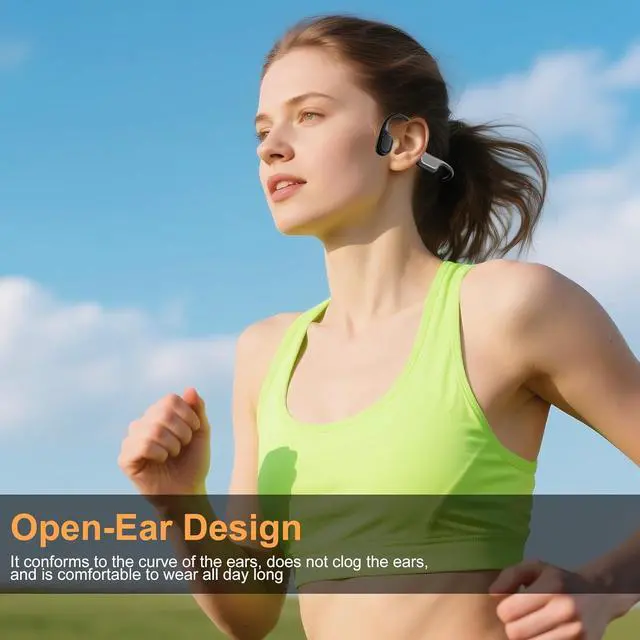 Alt view image 3 of 7 - Bone Conduction Swimming Headphones,IP68 Waterproof, Built-in 32GB MP3 Player, Open-Ear Design for Swimming, Surfing, Running & Cycling (Black)