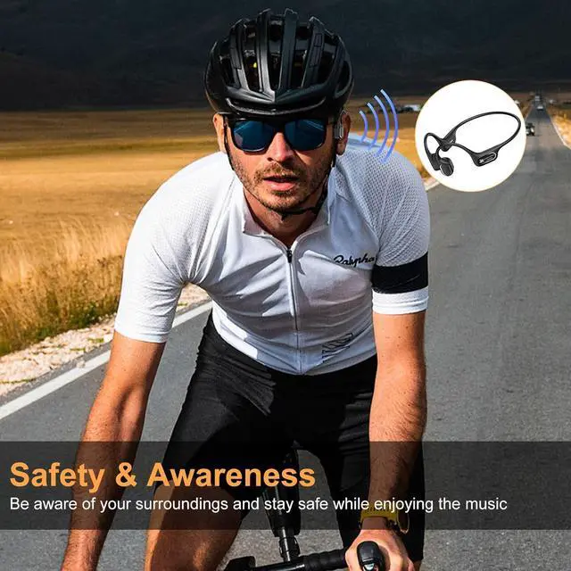 Alt view image 5 of 7 - Bone Conduction Swimming Headphones,IP68 Waterproof, Built-in 32GB MP3 Player, Open-Ear Design for Swimming, Surfing, Running & Cycling (Black)