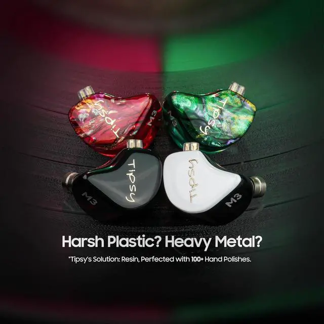 Alt view image 7 of 7 - Tipsy M3 Professional IEM for Musicians, 2BA + 1DD Drivers, 36dB PNC, IPX5, Acoustic-Runway Technology, Skin-Friendly Resin, Detachable 0.78mm 2-pin Cable (No Mic, Green)