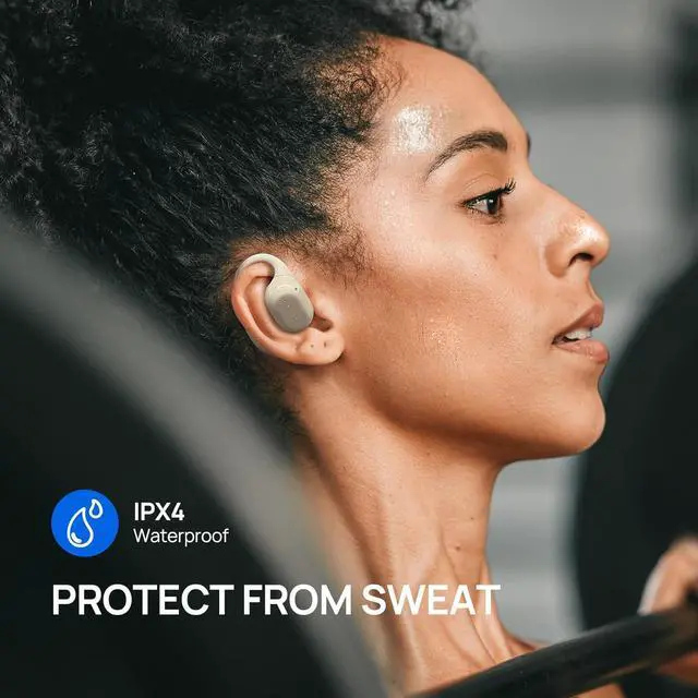 Alt view image 7 of 7 - Open Ear Earbuds,Wireless Headphones with Earhooks,Earphones Wireless Bluetooth Air Conduction,Ultra-Comfort,Clear Calls,30H Playtime,IP54 Waterproof