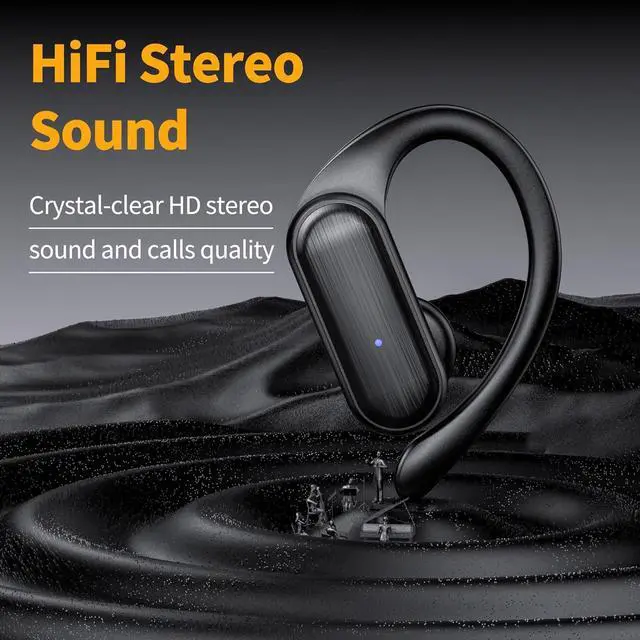 Alt view image 3 of 7 - Wireless Earbuds Bluetooth Headphones 80hrs Play Back Sport Earphones with LED Display Over-Ear Buds with Earhooks Built-in Mic IPX7 Waterproof Headset for Workout Grey-Black