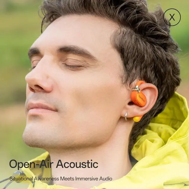 Alt view image 2 of 7 - X Open-Ear Headphones, Upgraded Silicone Earhooks, 48Hrs Playtime, Comfort and Fit, IPX5 Waterproof, ENC Microphone, Smart App, Bluetooth 5.3, Wireless Over-Ear Earbuds for Sports, Office