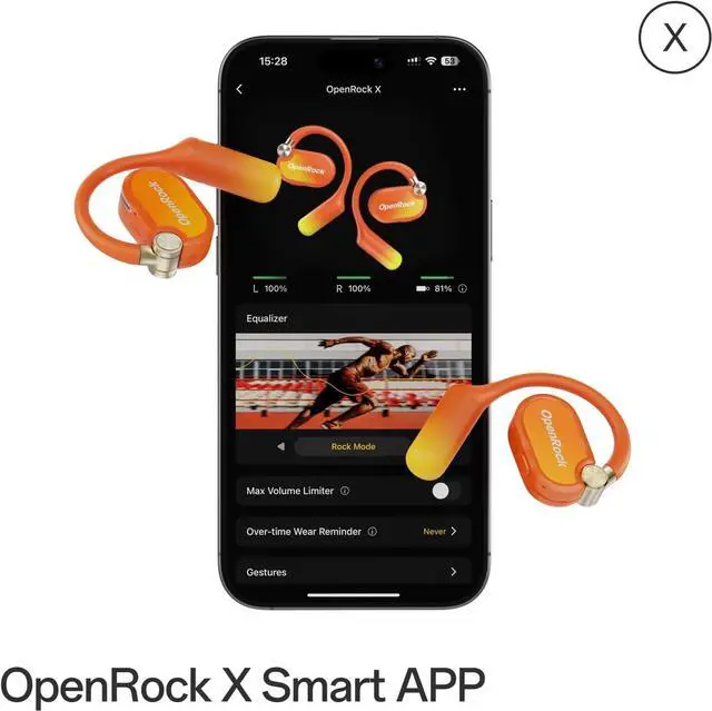 Alt view image 5 of 7 - X Open-Ear Headphones, Upgraded Silicone Earhooks, 48Hrs Playtime, Comfort and Fit, IPX5 Waterproof, ENC Microphone, Smart App, Bluetooth 5.3, Wireless Over-Ear Earbuds for Sports, Office