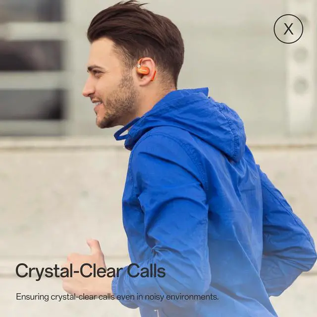 Alt view image 7 of 7 - X Open-Ear Headphones, Upgraded Silicone Earhooks, 48Hrs Playtime, Comfort and Fit, IPX5 Waterproof, ENC Microphone, Smart App, Bluetooth 5.3, Wireless Over-Ear Earbuds for Sports, Office