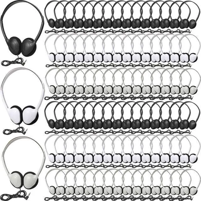 Main image of Kanayu 150 Pcs Class Set Headphones for Kids Bulk Student Classroom School Wire Headsets Adjustable School Earphones on Ear with 3.5mm Jack for Youth Adults for Online Learning Adults