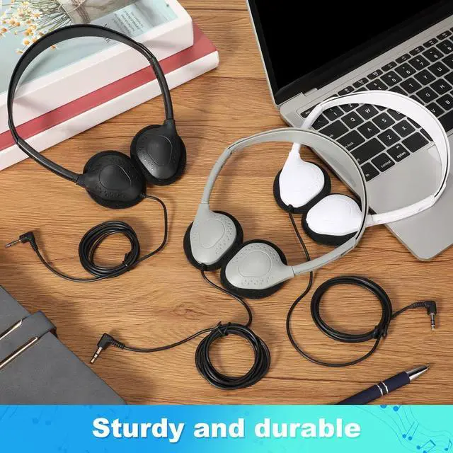 Alt view image 5 of 7 - Kanayu 150 Pcs Class Set Headphones for Kids Bulk Student Classroom School Wire Headsets Adjustable School Earphones on Ear with 3.5mm Jack for Youth Adults for Online Learning Adults