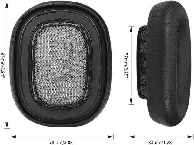 Alt view image 6 of 7 - Lambskin Ear Cushions for Apple AirPods Max Headphones Replacement Earpads Sweat Proof Ear Cups Cushion Easy to Install with Magnet,Sheepskin and Memory Foam(Black)