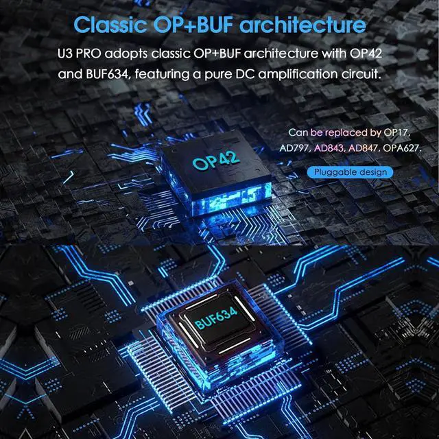 Alt view image 4 of 7 - Douk Audio U3 PRO HiFi Mini Class A Headphone Amplifier  High-Power Desktop Amp for 18-600 Headphones, 1500mW Output, 3.5mm & 6.35mm Jacks, DC 5V