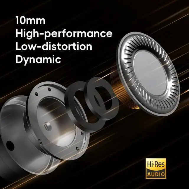 Alt view image 3 of 7 - HiBy Yacht10 IEM 10mm Dynamic Mg & Al Alloy Dome high Performance Low Distortion Dynamic 0.78mm 2-pin Detachable Earphones