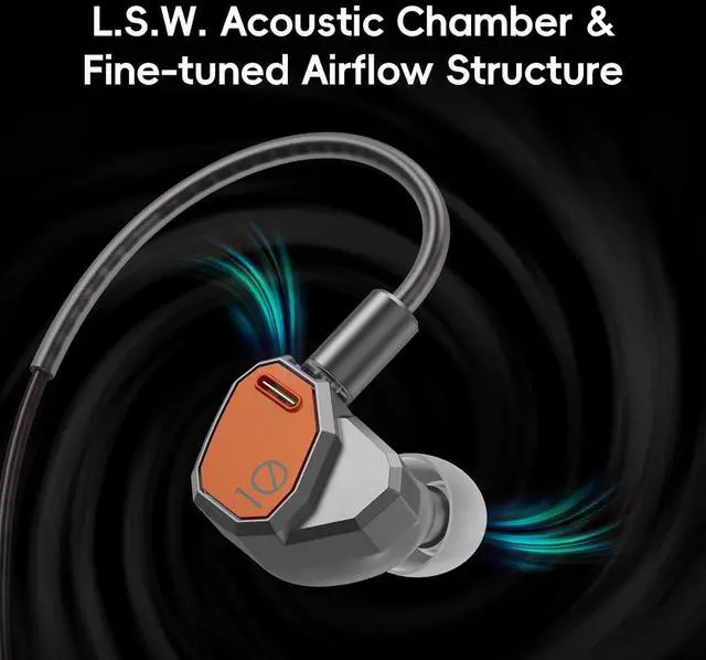 Alt view image 5 of 7 - HiBy Yacht10 IEM 10mm Dynamic Mg & Al Alloy Dome high Performance Low Distortion Dynamic 0.78mm 2-pin Detachable Earphones