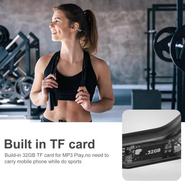 Alt view image 2 of 7 - Bone Conduction Swimming Headphones,Waterproof IP68,Wireless Bluetooth 5.3 Earphones with Microphone, Built-in 32GB MP3 Open Ear Bluetooth Headphones for Running,Swimming,Diving