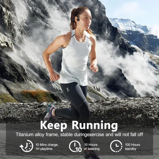 Alt view image 6 of 7 - Wild 5 Bone Conduction Headphones, IP68 Waterproof Swimming Headphones Built-in MP3 Player 32G Memory, Bluetooth 5.4, Liquid Silicone Material for Running, Hiking and Wilderness Discovery