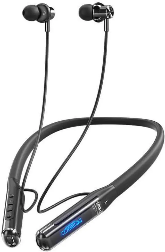 Main image of Sports Bluetooth Headset 80H of Ultra-Long Battery Life Neckband Headphones ENC Physical Noise Reduction LED Power Display Bluetooth 5.3 HiFi Stereo Business Call Headset