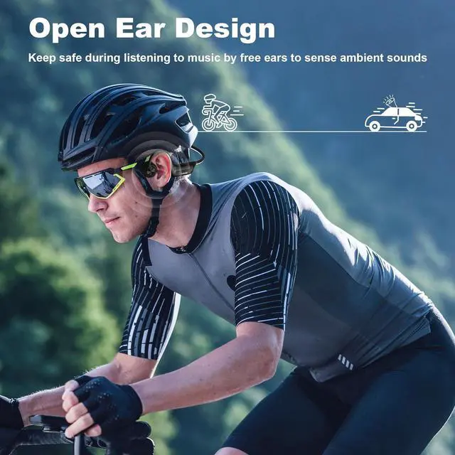 Alt view image 2 of 6 - Wantek Bone Conduction Headphones - Open Ear Headphones Wireless Bluetooth,Swimming Headphone Built-in 32GB MP3,IP68 Waterproof Headphones 8Hr Playtime for Swimming,Running,Cycling,Gym