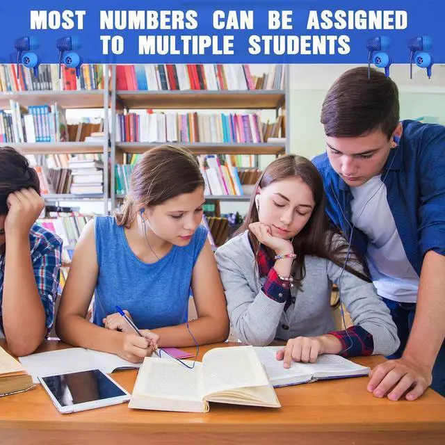 Alt view image 2 of 7 - Macarrie 200 Pack Earbuds Bulk Earphones 3.5 mm Classroom Headphones for Adult Assorted Colors Earbud Wired Earphone Without Mic for Adult Office Home Individually Bagged(Blue)