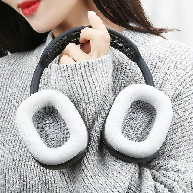 Alt view image 6 of 7 - Lambskin Ear Pads for AirPods Max Headphones Sheepskin Leather Earpads Replacement with Memory Foam and Magnet Sweat Proof& Excellent Noise Isolation White