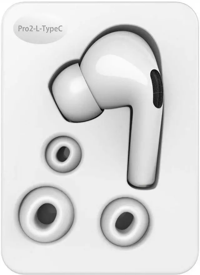 Main image of Left Earbud Replacement for Air Pro (2nd Generation), A3047, A3048, A3049 Single Left Ear Side Only, Compatible with Original Pro 2 A2968 Charging Case with Type-C Port, Ear Cushion