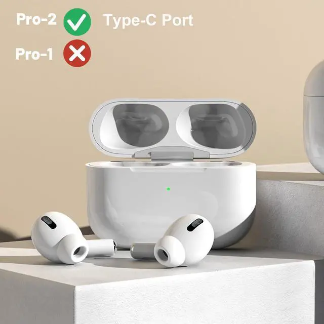 Alt view image 3 of 7 - Left Earbud Replacement for Air Pro (2nd Generation), A3047, A3048, A3049 Single Left Ear Side Only, Compatible with Original Pro 2 A2968 Charging Case with Type-C Port, Ear Cushion