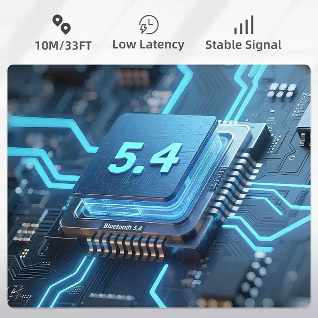 Alt view image 5 of 7 - Open Ear Headphones, Bluetooth 5.4 Wireless Earbuds, 40H Playback, with LED Dgital Display, IP54 Waterproof Sports Headphones for Running, Cycling and Gym (Black)