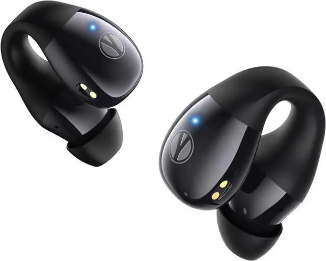 Main image of Clip on Earbuds, Open Ear Earbuds Wireless Bluetooth 5.4 with Mic, Open Ear Headphones with Charging Case LED Display, 44H Play, IP54 Waterproof, Lightweight Comfort for Running Sport Workout (Black)