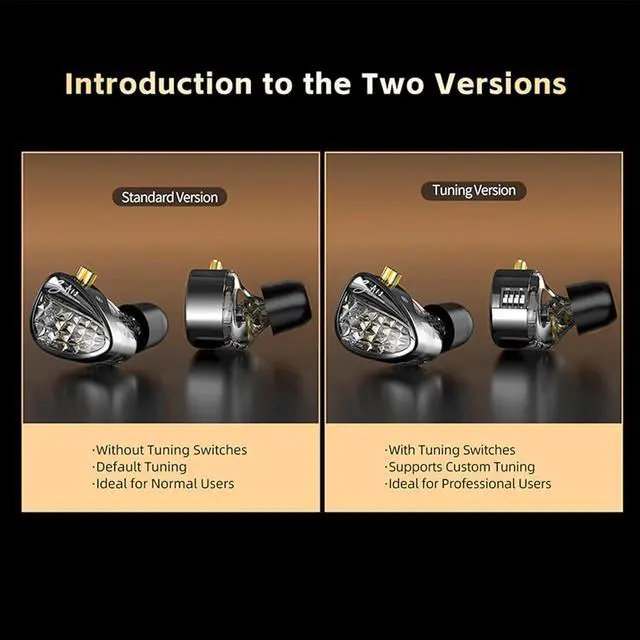 Alt view image 2 of 7 - KZ ZA12 in Ear Monitor Headphones, 2DD+4BA Hybrid Drivers iem for Gaming, Tunable in Ear Monitor with 4-Level Tuning Switch, 6 Driver HIFI iem Earphones for Audiophile Singers (Tuning Version, no mic)