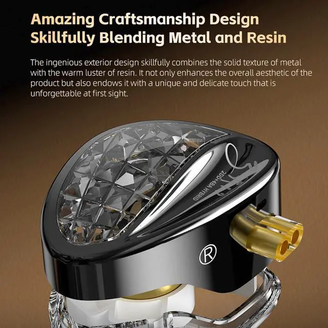 Alt view image 5 of 7 - KZ ZA12 in Ear Monitor Headphones, 2DD+4BA Hybrid Drivers iem for Gaming, Tunable in Ear Monitor with 4-Level Tuning Switch, 6 Driver HIFI iem Earphones for Audiophile Singers (Tuning Version, no mic)